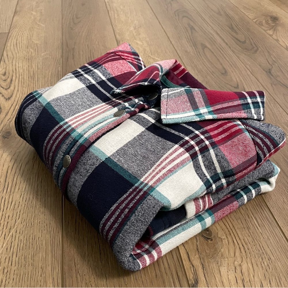 Orvis Fleece Lined Plaid Flannel Jacket Gem